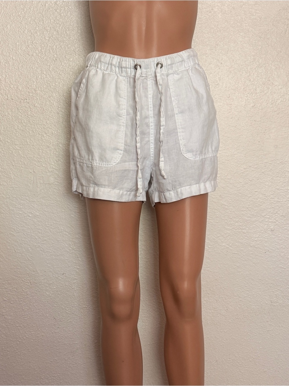 Tahari White 100% hemp shorts sz S Summer Coastal Casual Preppy - Picture 5 of 9